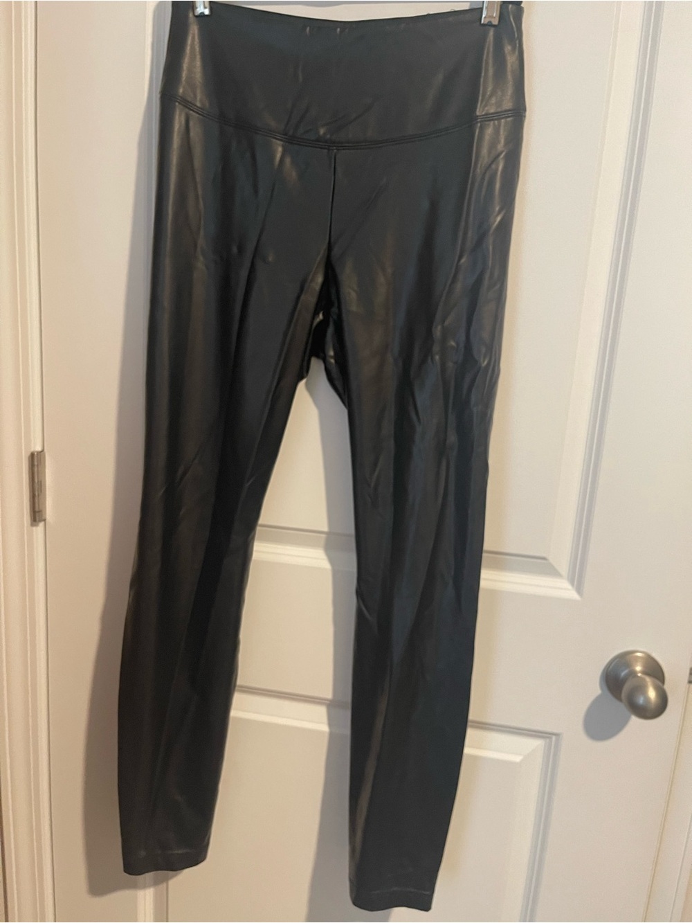 High-Waist Black Faux Leather Leggings Women’s 10 White House Black Market